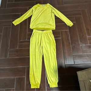 Magaschoni Velvet Bright Yellow/Green Lounge Set